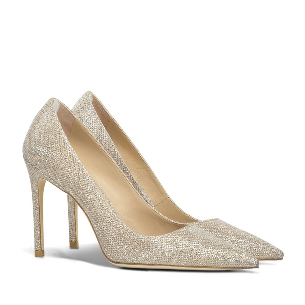 NWOT Stuart Weitzman Metallic Leather Power Pumps 100